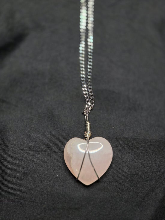 Rose Quartz Heart Necklace
