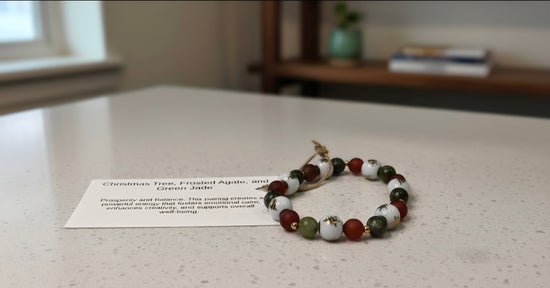 Christmas Tree/ Frosted Agate/ Green Jade