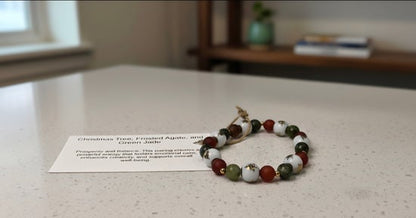 Christmas Tree/ Frosted Agate/ Green Jade
