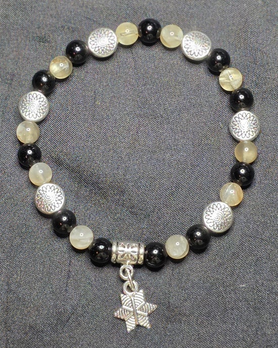Black Obsidian/ Grey Moonstone