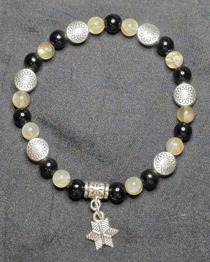 Black Obsidian/ Grey Moonstone