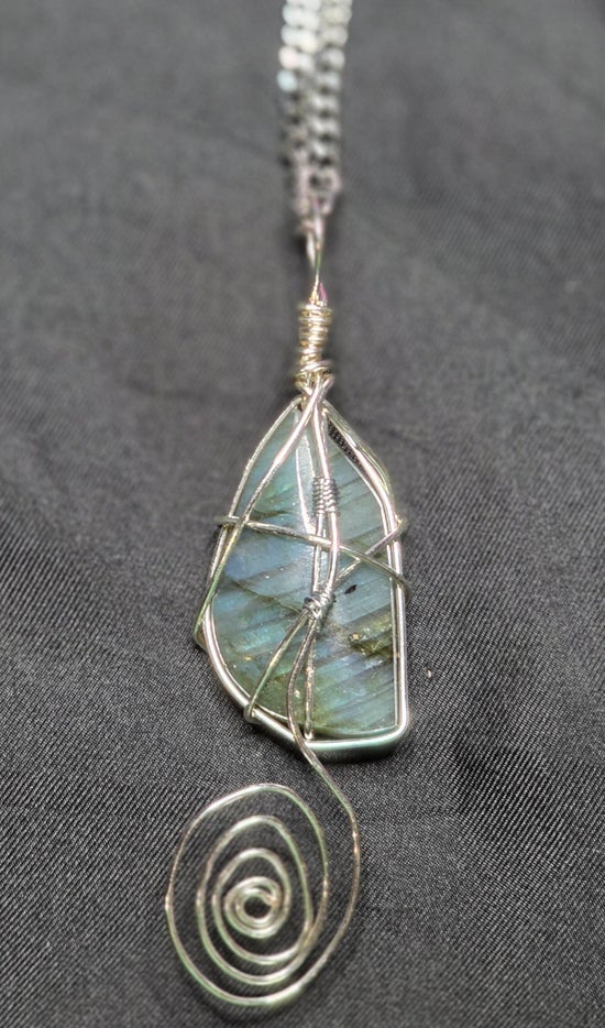 Labradorite Necklace with Spiral