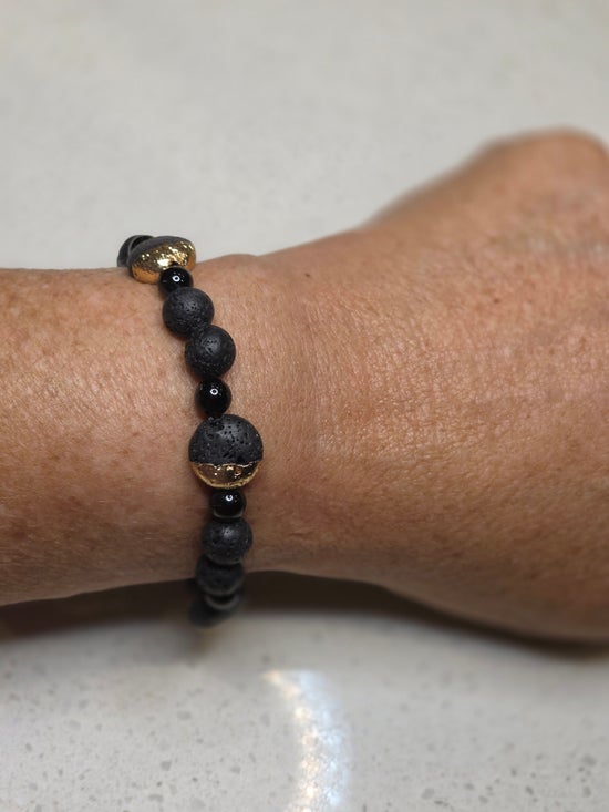 Black Tourmaline/ Lava Rock