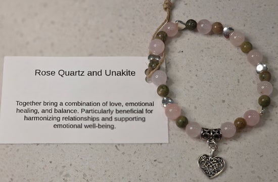 Rose Quartz/ Unakite/ Heart