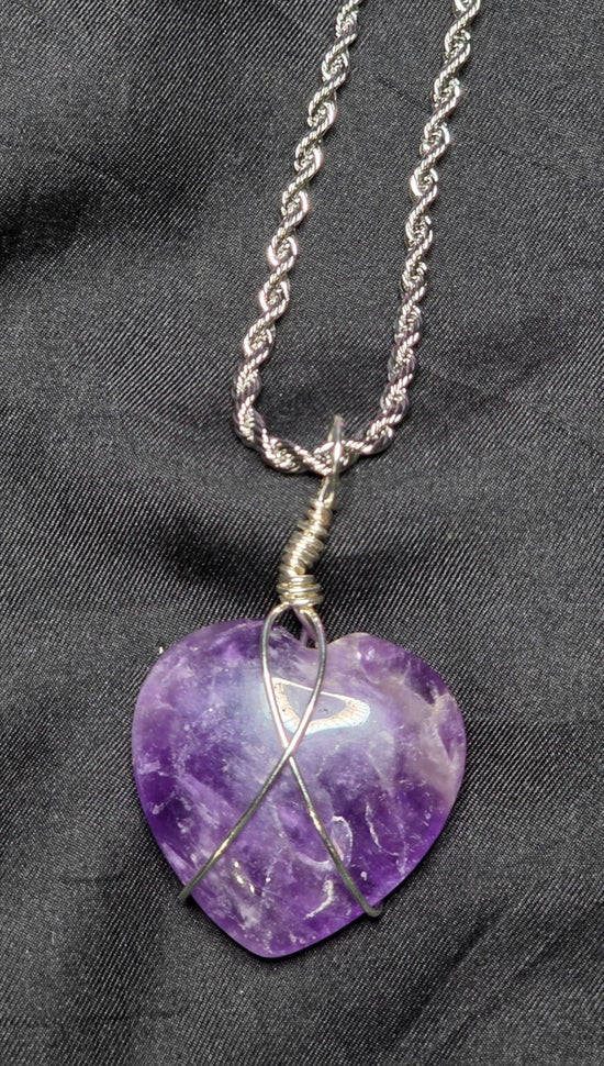 Amethyst Heart Necklace