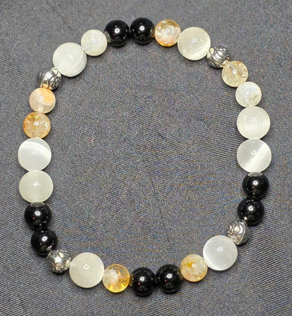 Black Obsidian/ Citrine/ Selenite