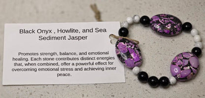 Black Onyx/ Howlite/ Sea Sediment Jasper