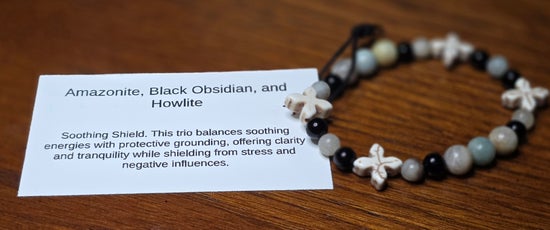 Amazonite/ Black Obsidian/ Howlite