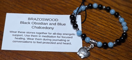 Black Obsidian/ Blue Chalcedony