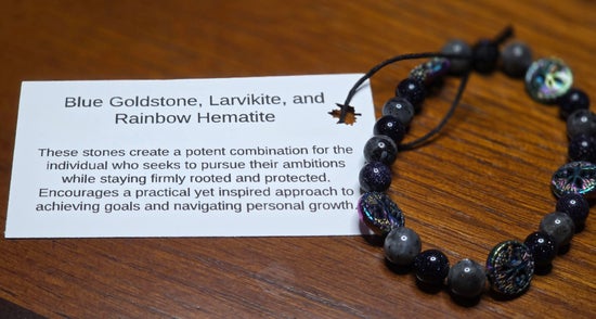 Blue Goldstone/ Larvikite/ Rainbow Hematite