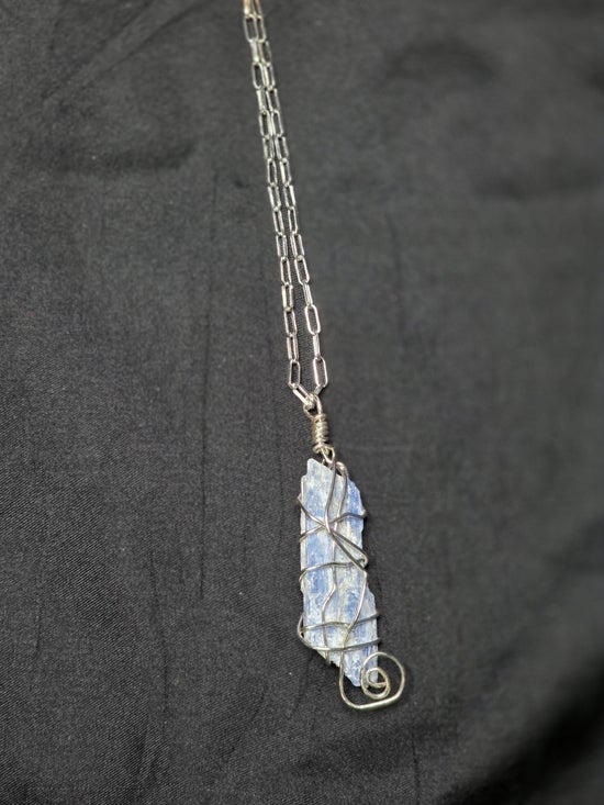 Rough Kyanite Necklace with Spiral