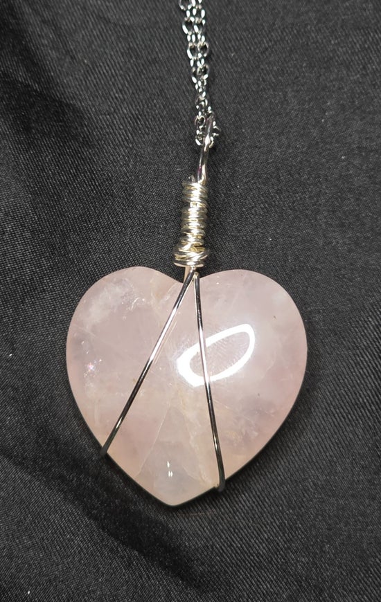 Rose Quartz Heart Necklace