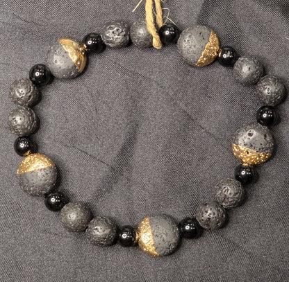 Black Tourmaline/ Lava Rock