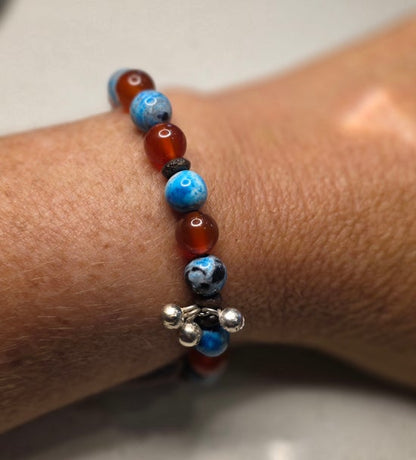 Blue Fire Agate/ Carnelian