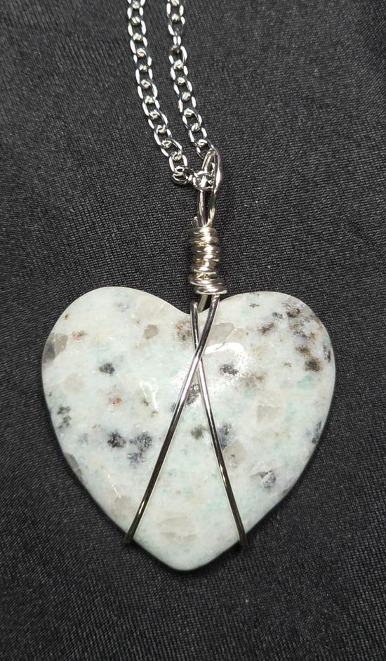 Kiwi Jasper Heart Necklace