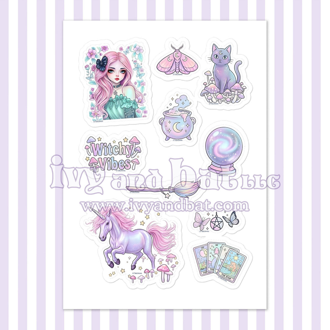 Pastel Witchy Vibes Sticker Collection Sheet