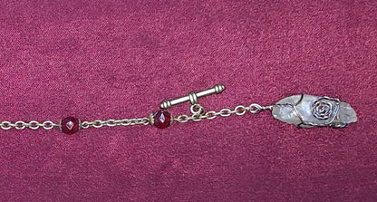 Antique Red Glass &amp; Brass Pendulum Bracelet