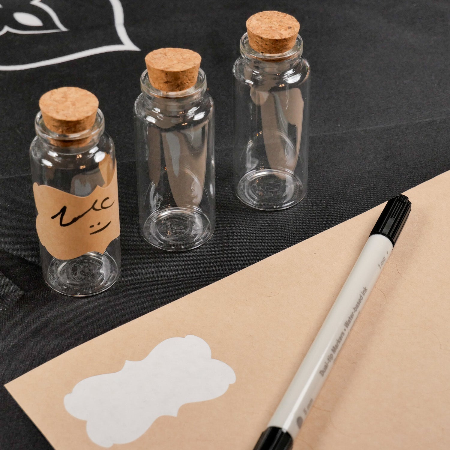 Glass Potion Bottles Label Kit, Organize Your Herbs, Ingredients and Write Your Own Labels