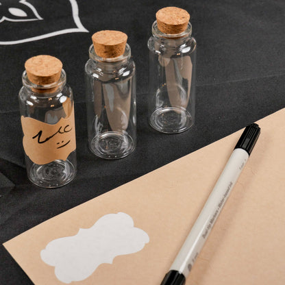 Glass Potion Bottles Label Kit, Organize Your Herbs, Ingredients and Write Your Own Labels
