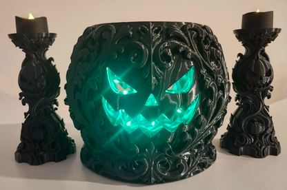 Samhain Baroque Pumpkin Altar Collection | 3-Piece Gothic Halloween Decor Set | Witchy Home Décor