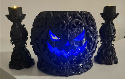 Samhain Baroque Pumpkin Altar Collection | 3-Piece Gothic Halloween Decor Set | Witchy Home Décor