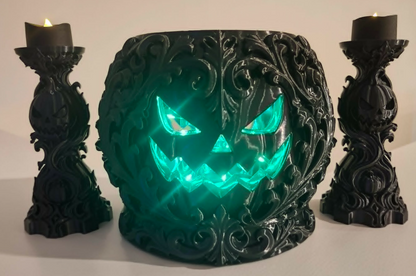Samhain Baroque Pumpkin Altar Collection | 3-Piece Gothic Halloween Decor Set | Witchy Home Décor