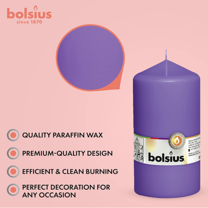 Purple Bolsius Pillar Candle