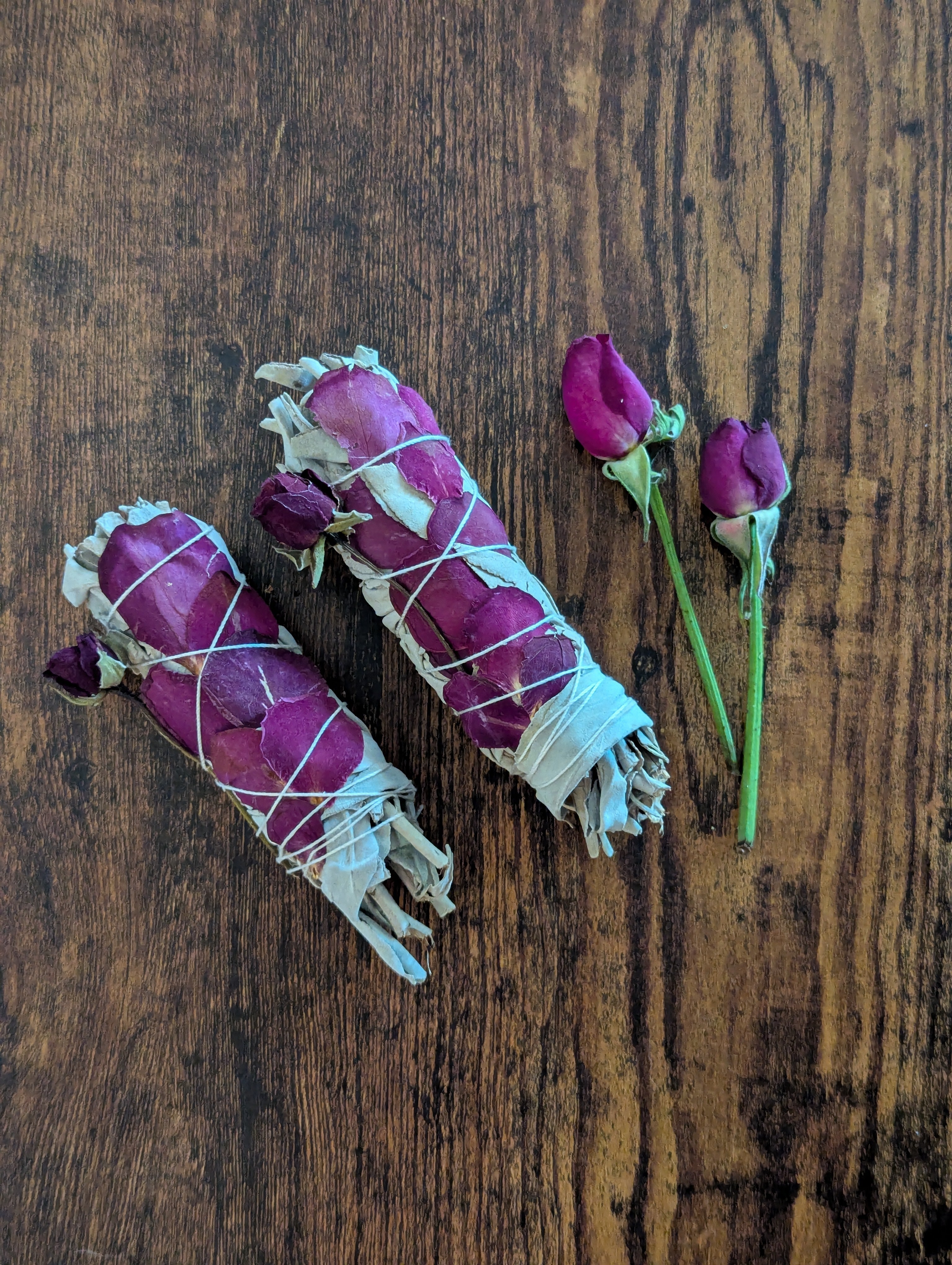 Sage and Rose Smudge Bundle | Energy Cleansing Ritual