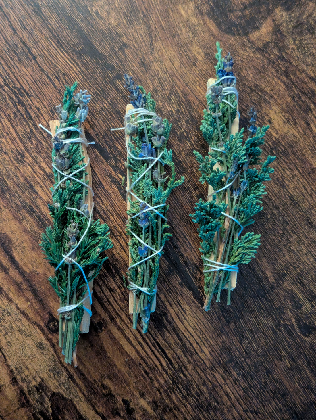 Palo Santo Juniper Lavender Wand | Earth and Air | Smoke Cleansing Wand | Natural Decor
