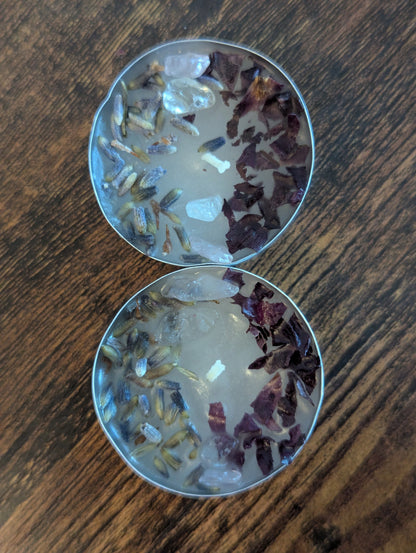 Herb and Crystal Infused Intention Tealight Candles | Love | Prosperity | Calm |