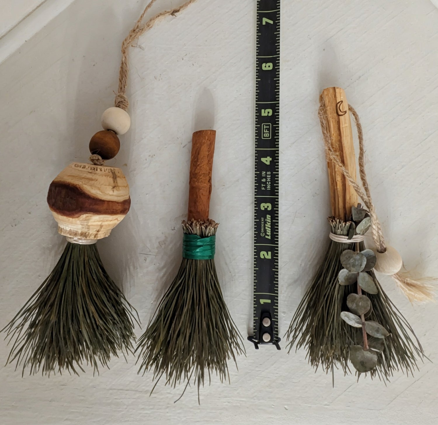 Enchanting Handcrafted Mini Besoms | Pine Needle Altar Brooms | Witchy Home Decor, Cinnamon &amp; Palo Santo One of a Kind Spellwork Tool