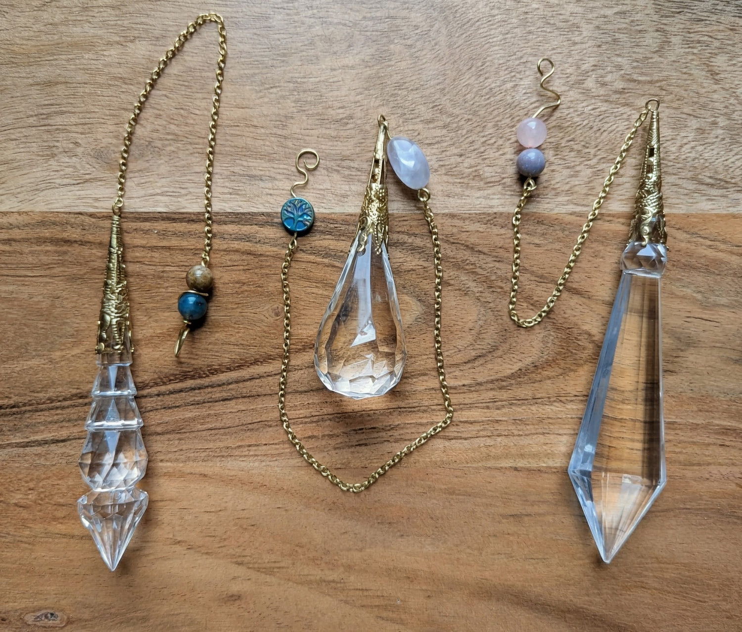 Faceted Crystal Pendulum Suncatcher - 7-Inch Chain  | Home Decor | Divination Tool | Rainbow Maker