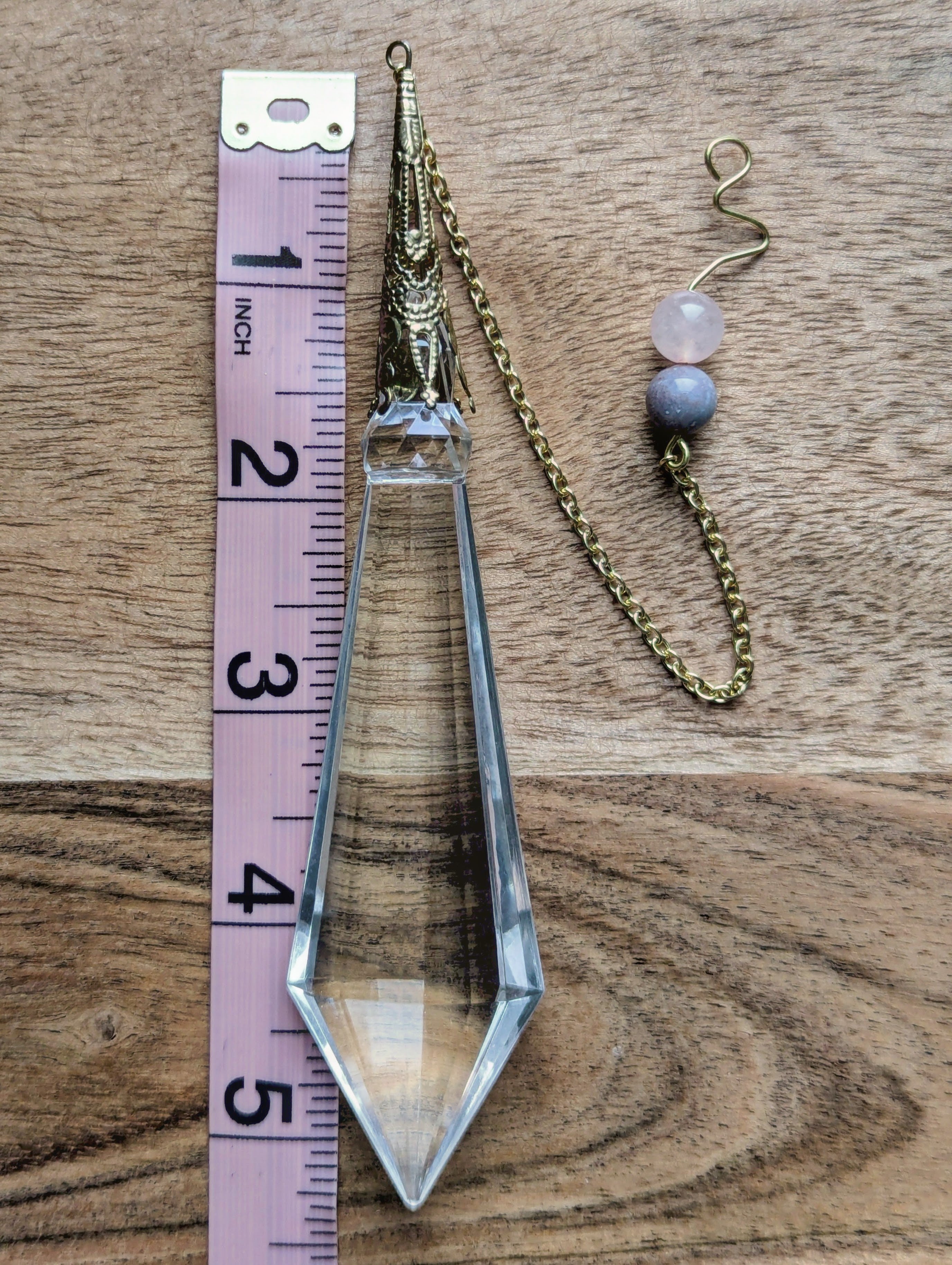 Faceted Crystal Pendulum Suncatcher - 7-Inch Chain  | Home Decor | Divination Tool | Rainbow Maker