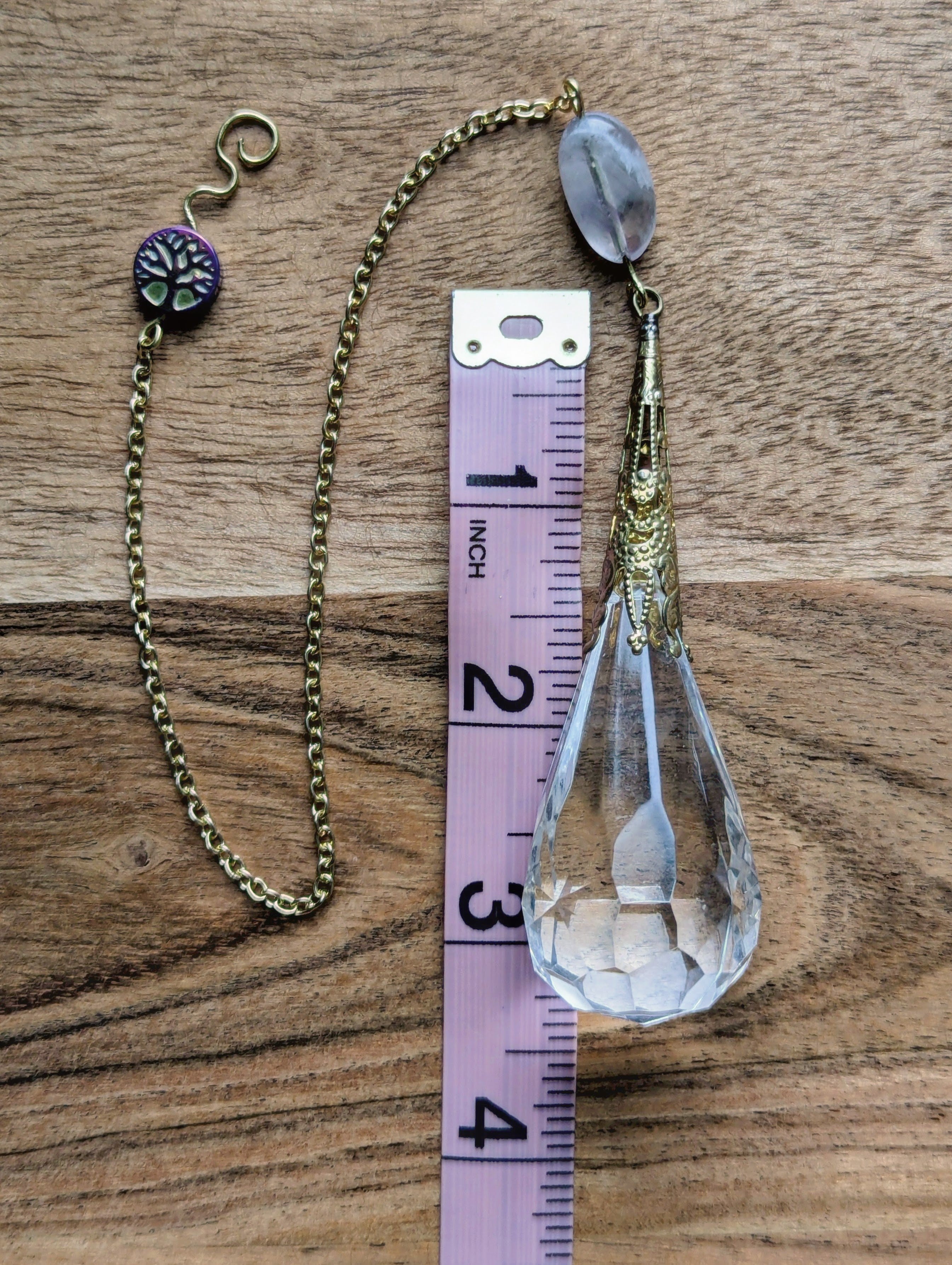 Faceted Crystal Pendulum Suncatcher - 7-Inch Chain  | Home Decor | Divination Tool | Rainbow Maker