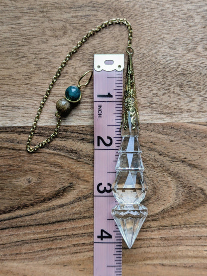 Faceted Crystal Pendulum Suncatcher - 7-Inch Chain  | Home Decor | Divination Tool | Rainbow Maker