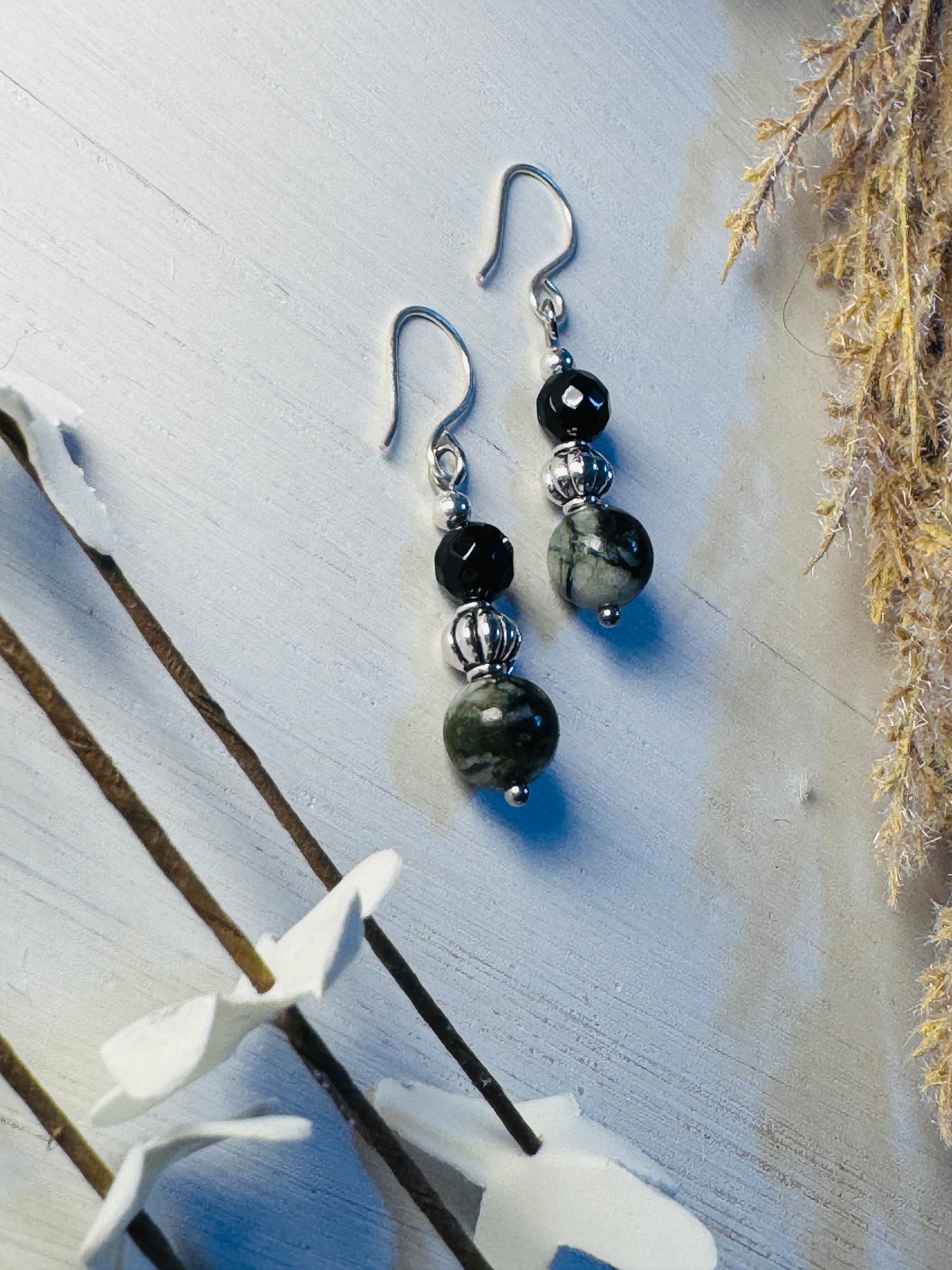 Qinghua Jade Earrings