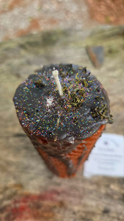 Richochet Beeswax Spell Candle - A Flame for Return, Reversal, and Sending Harm Back to Its Source