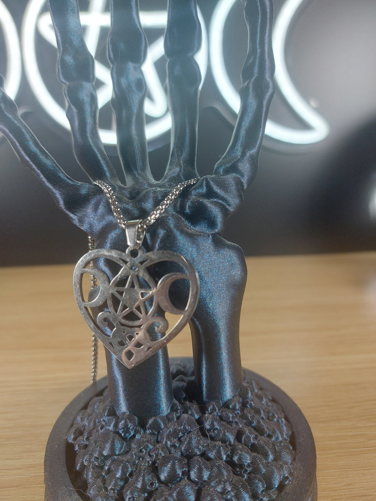 Stainless Steel Pentagram Heart Necklace