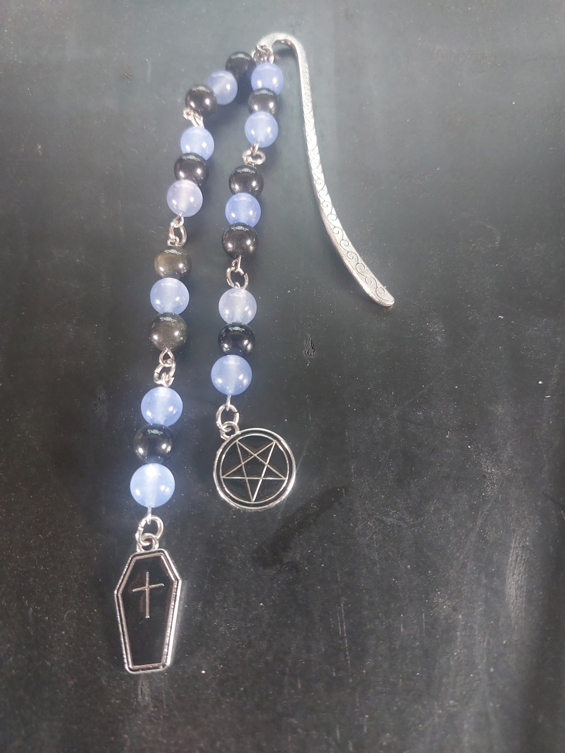 Blue Chalcedony Obsidian Crystal Bookmark