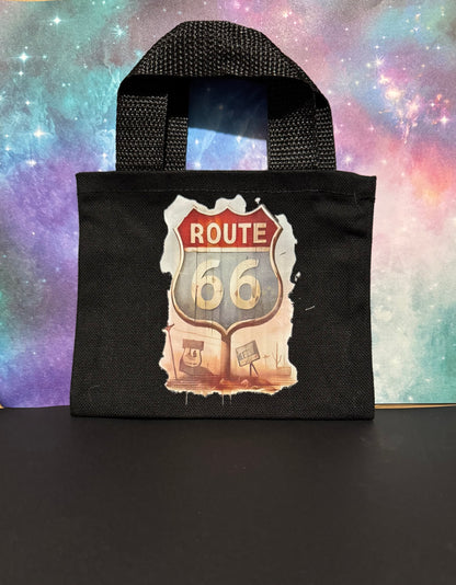 Mini Canvas Tote Bag with Transfer Decal - Black