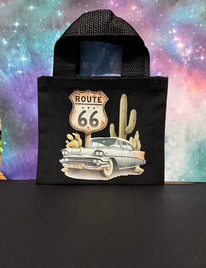Mini Canvas Tote Bag with Transfer Decal - Black