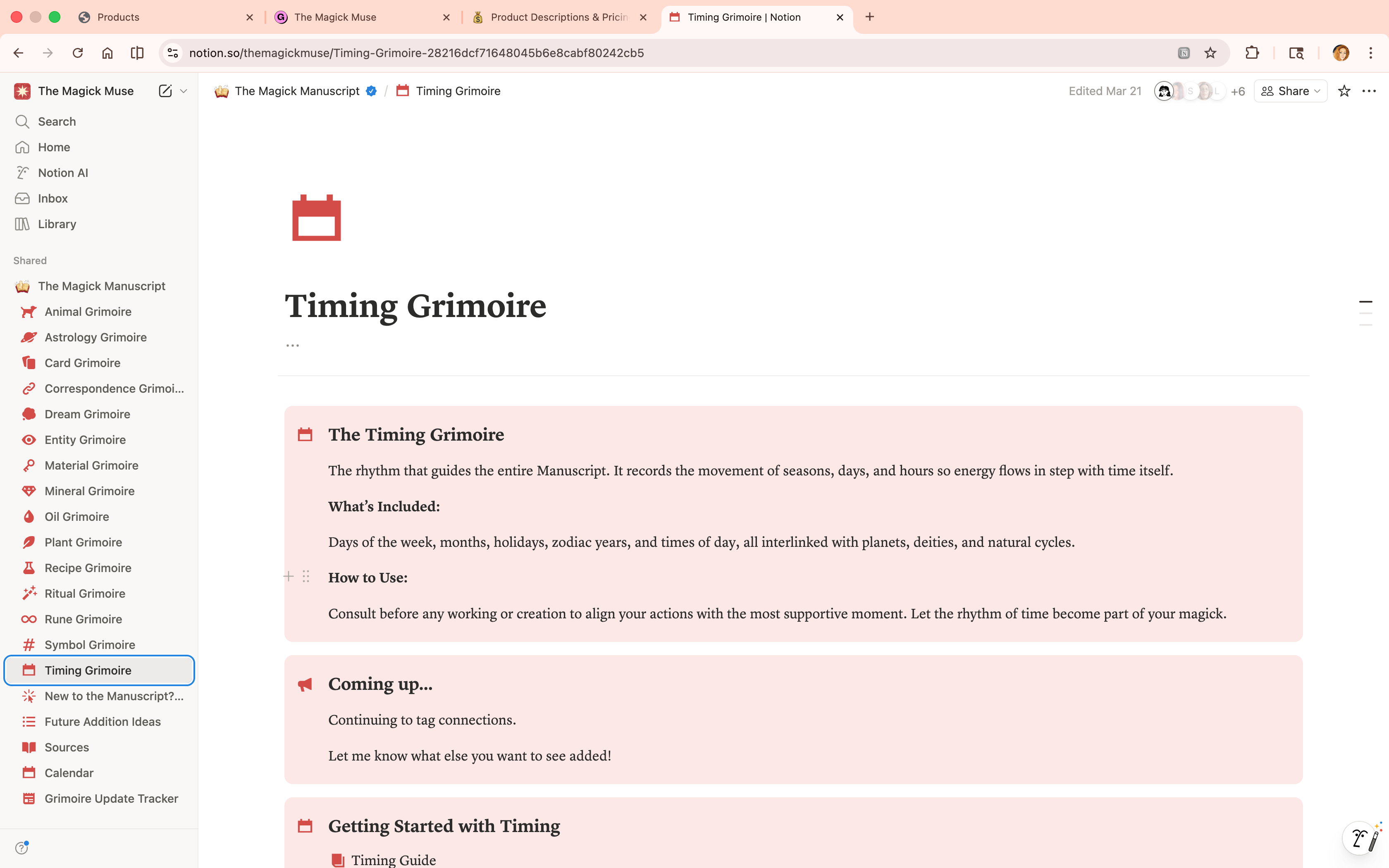 Dates &amp; Calendar Grimoire - Lifetime Access