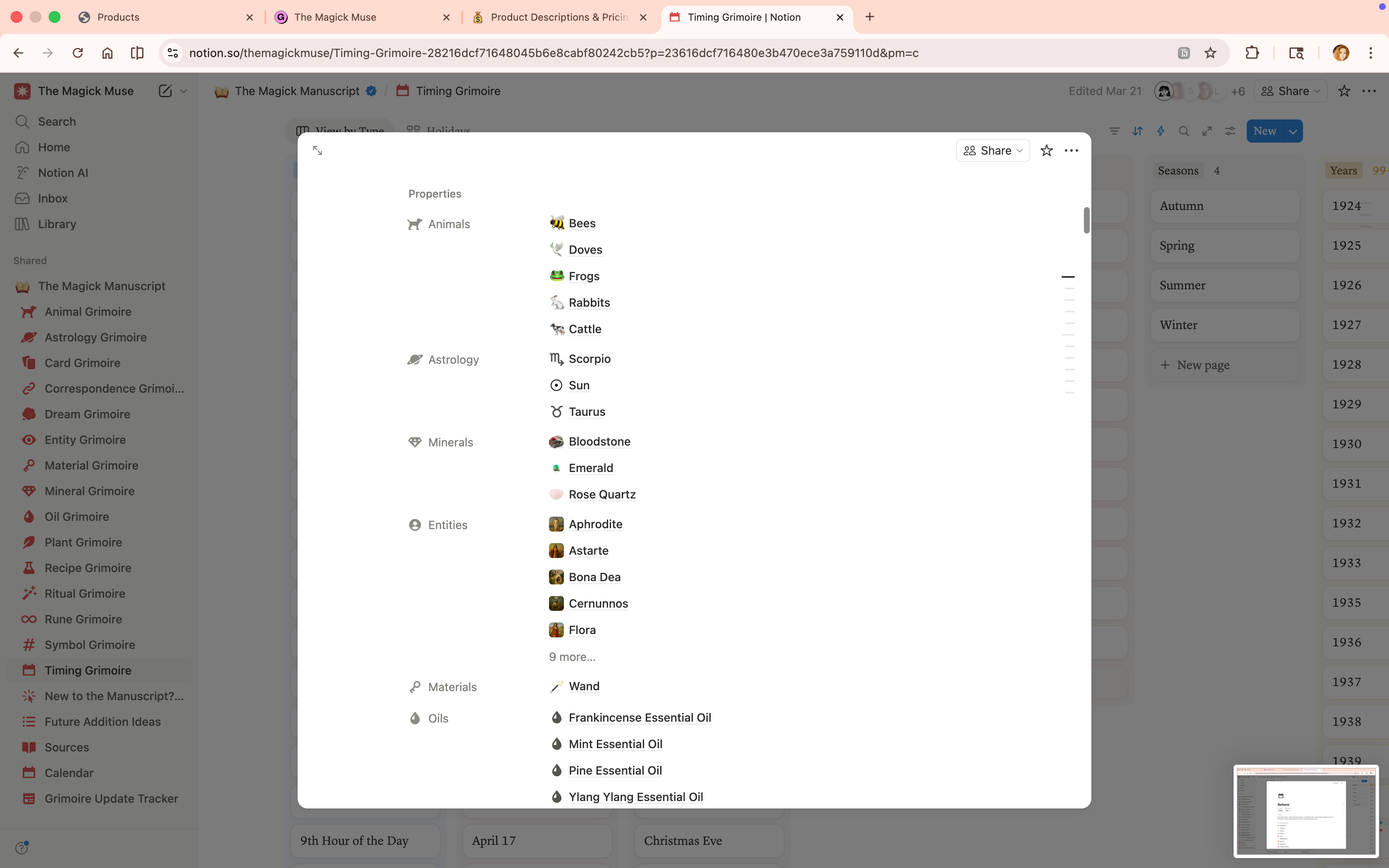 Dates &amp; Calendar Grimoire - Lifetime Access