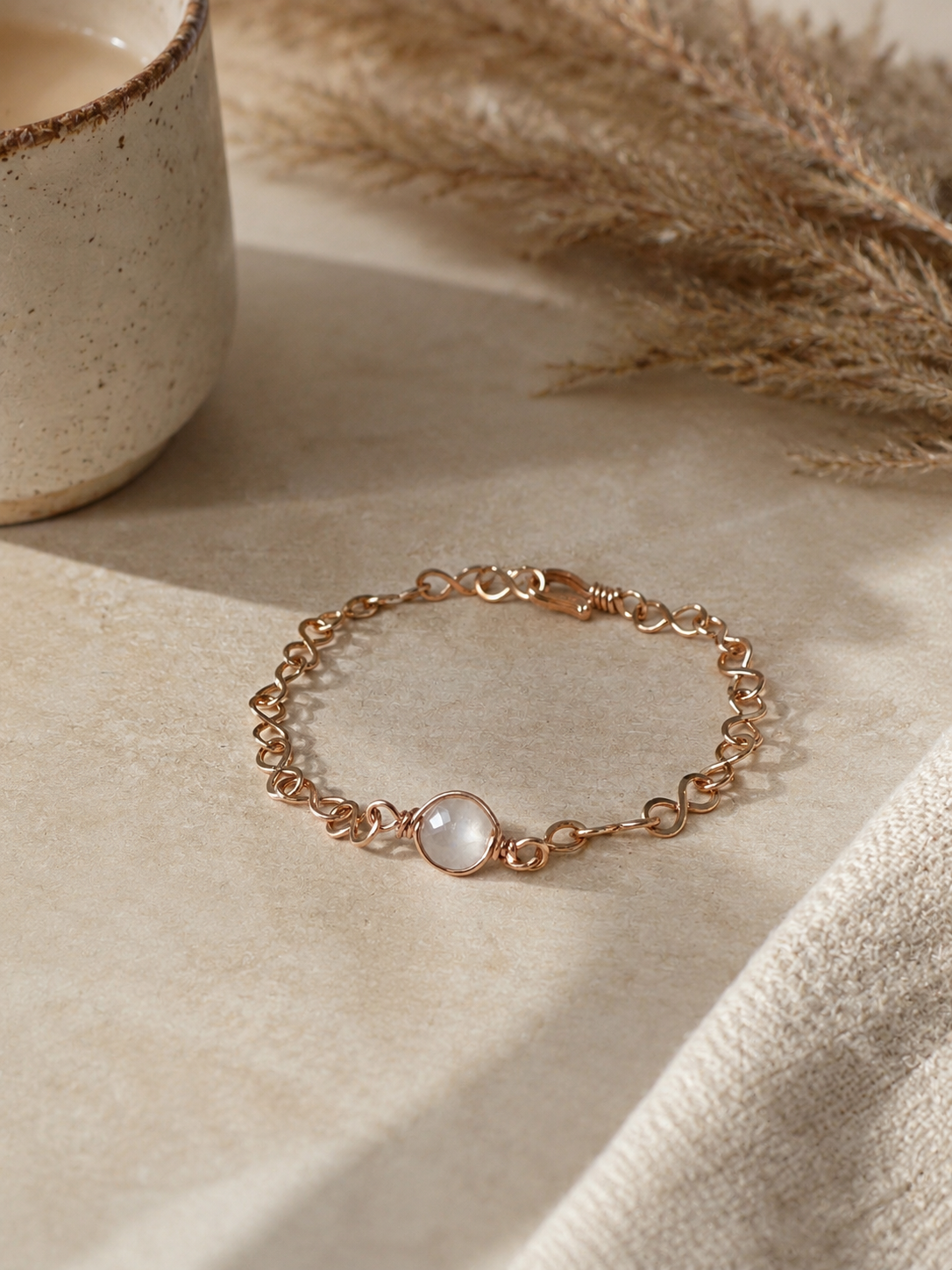 Gold Minimalist Selenite Gemstone Bracelet