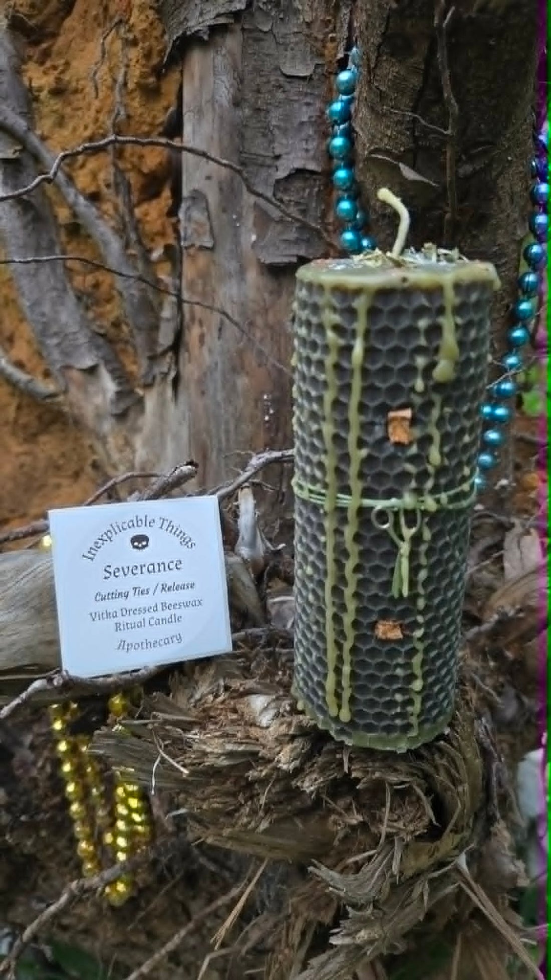 Severance Beeswax Spell Candle -  A Flame for Release, Separation, and the Ending of Unhealthy Attachments