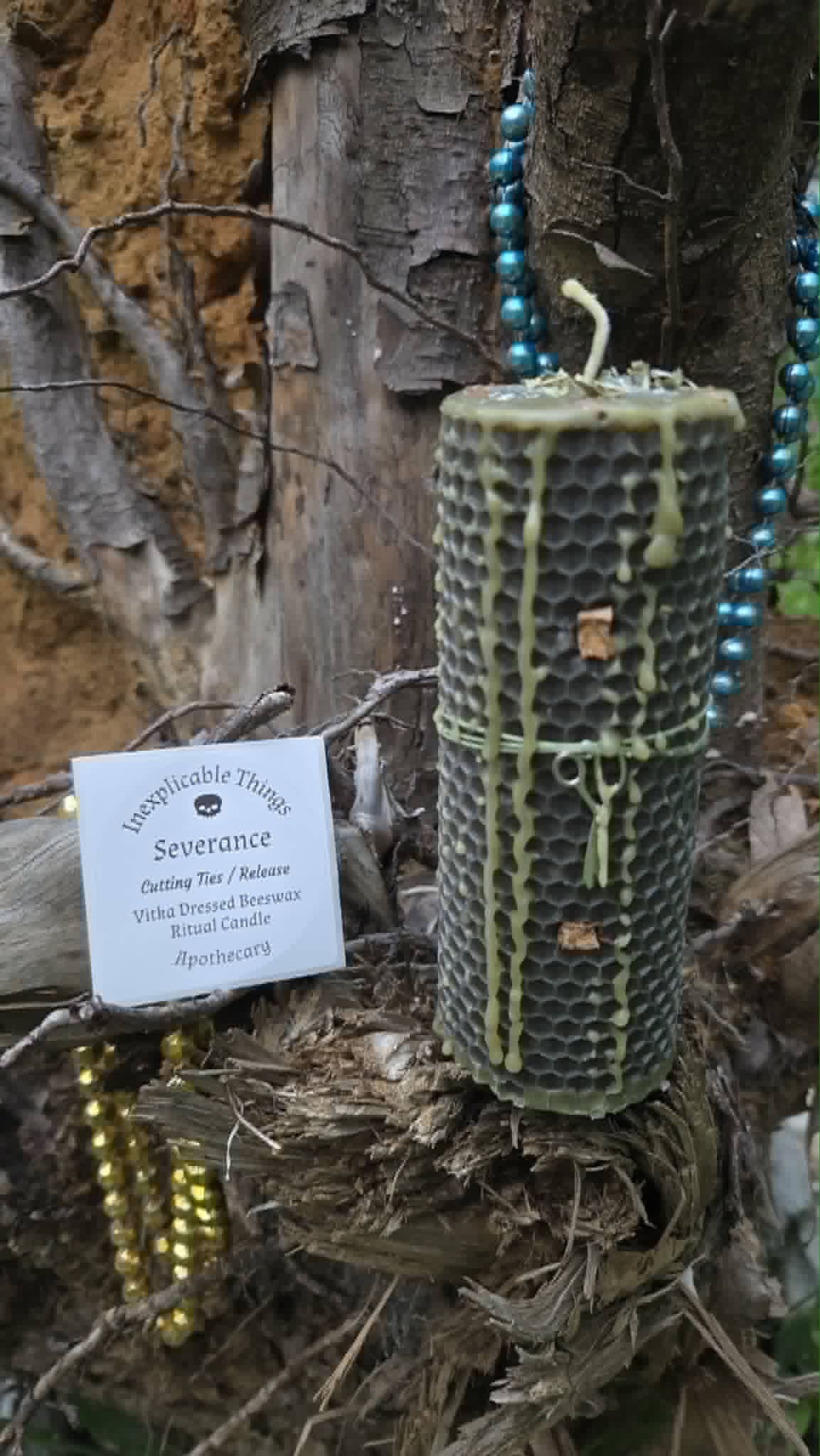 Severance Beeswax Spell Candle -  A Flame for Release, Separation, and the Ending of Unhealthy Attachments
