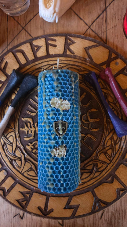 Shield Wall Seidr Beeswax Spell Candle - A Flame for Protection, Unity, and Holding the Line Together