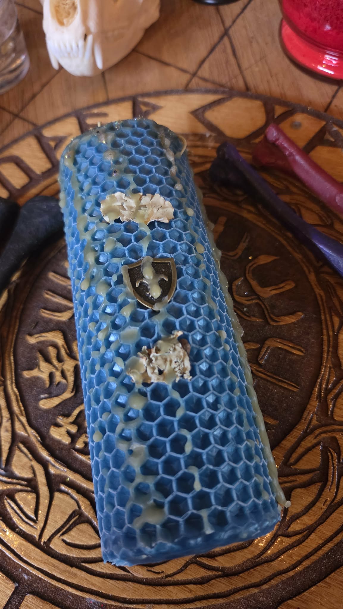 Shield Wall Seidr Beeswax Spell Candle - A Flame for Protection, Unity, and Holding the Line Together