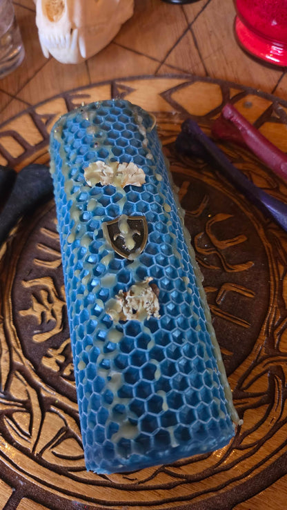 Shield Wall Seidr Beeswax Spell Candle - A Flame for Protection, Unity, and Holding the Line Together