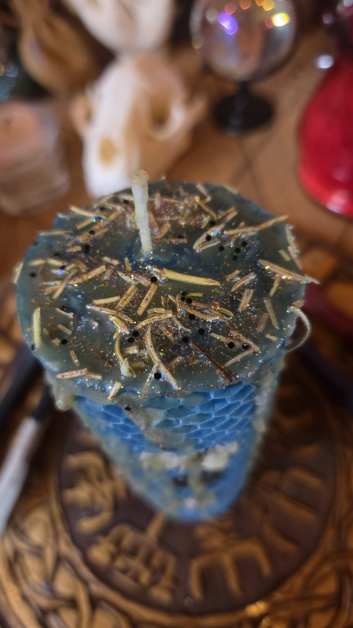 Shield Wall Seidr Beeswax Spell Candle - A Flame for Protection, Unity, and Holding the Line Together